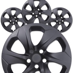 17 Inch Black Matte Hubcaps for Toyota RAV4 2019-2025 Snap-on Wheel Covers 4Pcs