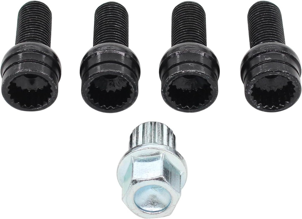 M14 x 1.5 Antitheft Wheel Bolts Lock Lug Nut with Key for VW Golf Jetta