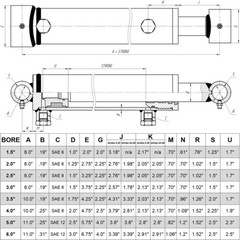 Hydraulic Cylinder Welded Double Acting 4″ Bore 36″ Stroke Cross Tube 4×36 NEW