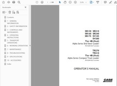 CASE SV185 TIER 4B SKID STEER MANUAL OPERATOR SERVICE SHOP ENGINE REPAIR PDF USB