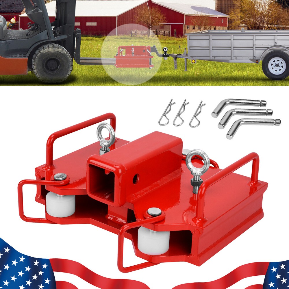2″ Forklift Hitch Receiver Dual Pallet Forks Trailer Towing Adapter Attachment