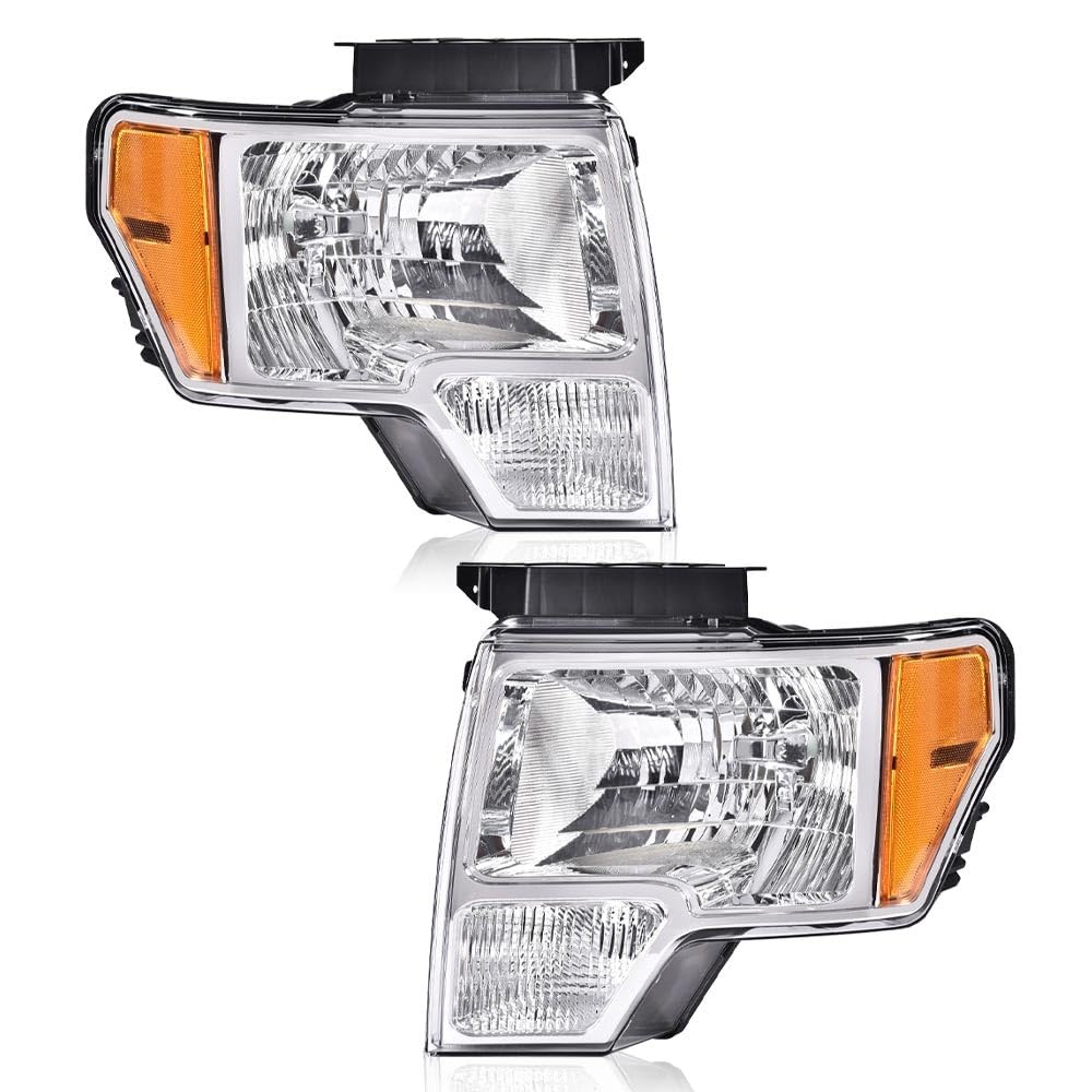 Front Headlights Driver Passenger Side Ford F150 2009-2014 DL3Z13008A DL3Z13008B