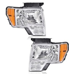 Front Headlights Driver Passenger Side Ford F150 2009-2014 DL3Z13008A DL3Z13008B