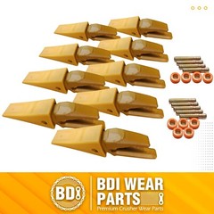 119-3204 CAT Style J200 Backhoe Bucket Shanks & 1U3202 Dirt Teeth w/ Pins -9 Set