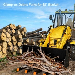 5 Fork Clamp On Debris Forks to 48 in Bucket,2500 LBS Heavy Duty Pallet Forks