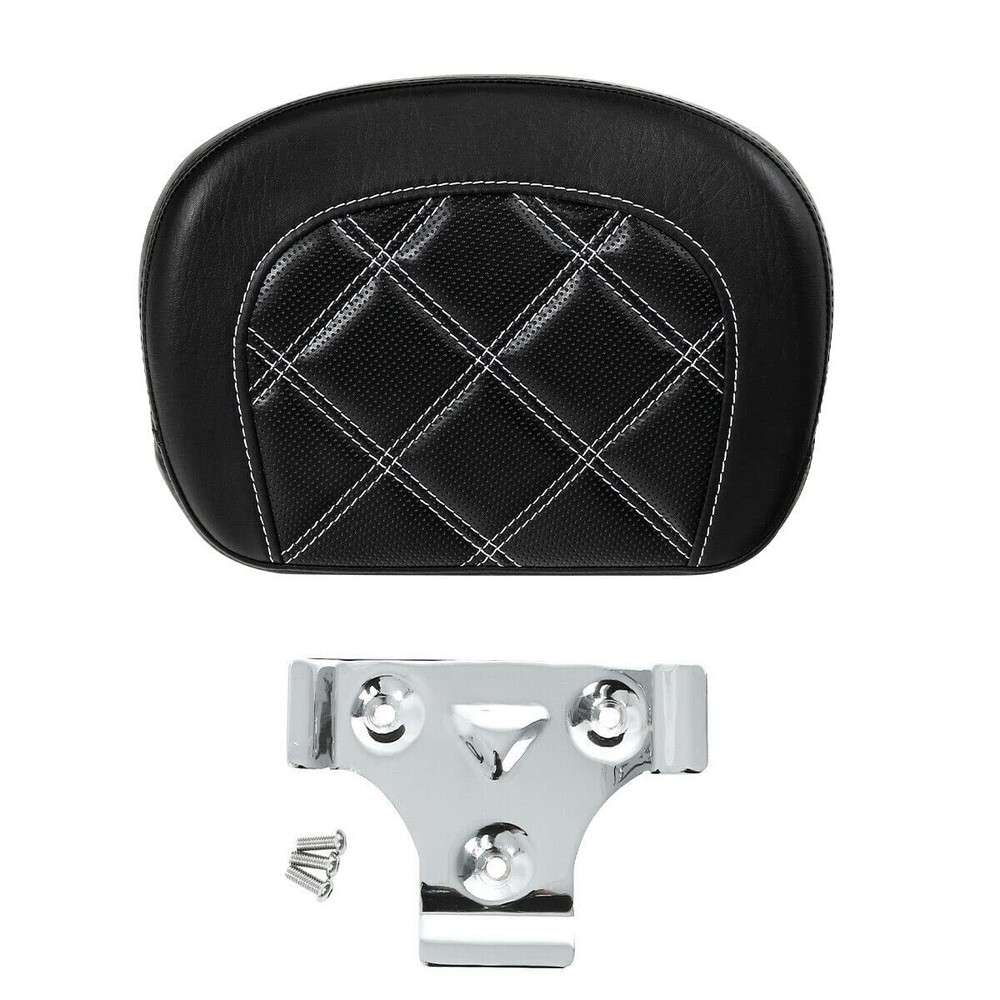 Sissy Bar Backrest Pad for 94-23 Touring Ultra Road King CVO White Diamonds