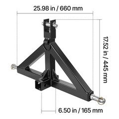 Uimoso 2″ Tractor Hitch Receiver Adapter, 3-Point, 3000 lbs Load Capacity