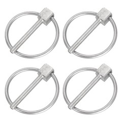 4Pcs 1/8″ x 1″ Linch Pin with Ring, Stainless Steel Round Linch Pins, Silver