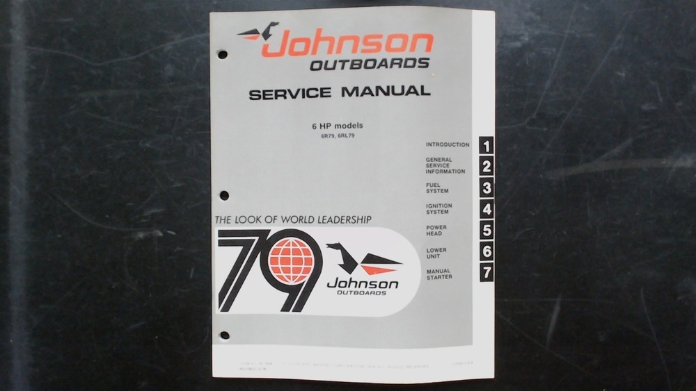 Johnson Outboards 6HP Service Manual 6R79 6RL79 1979 Fuel Ignition