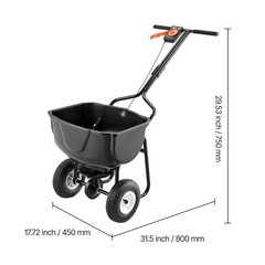 Uimoso Walk-Behind Push Spreader,60lbs Capacity,Adjustable 0-9.8 ft Spread Width