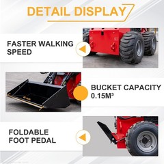 MINI Skid Steer Loader 23HP Wheeled Skid Steer EPA GAS Engine Free Ship&Unload