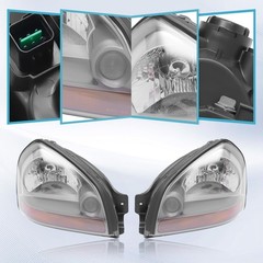 Headlight Assembly Pair 2005-2009 Hyundai Tucson Halogen