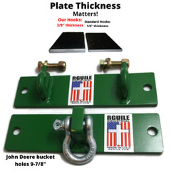 Tractor NEW ITEM double bucket hooks and shackle John Deere green bolt on