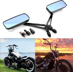8mm/10mm Black Rectangle Motorcycle Rear view Side Mirrors compatible with Cruis