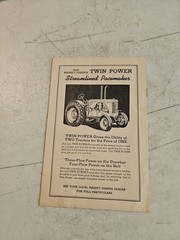 Original 1941 Massey Harris 27 Gang Plow Setting Up Instructions Manual
