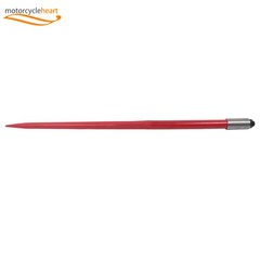 Hay Spear Attachment 49″ 3000 Lbs Capacity Red Bale Fork W/ 2 Stabilizer Spears