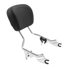 Chrome Detachable Sissy Bar Backrest Pad & Luggage Rack for Touring 2009-2025