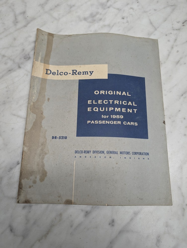 DELCO-REMY DR-5210 ORIGINAL ELECTRICAL EQUIPMENT PASSENGER CARS 1959 REFERENCE