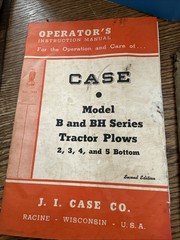 1949 GENUINE J. I. CASE 2-3-4-5 BOTTOM B & BH SERIES PLOWS OPERATORS MANUAL