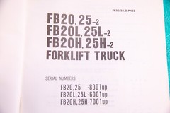 Komatsu FB20 25 L H FB25H FB 20L Forklift Lift Truck Parts Manual FB20,25.2-PE2
