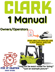 CLARK GCX 12E GCX12E FORKLIFT OPERATOR OWNER MANUAL PDF ON USB