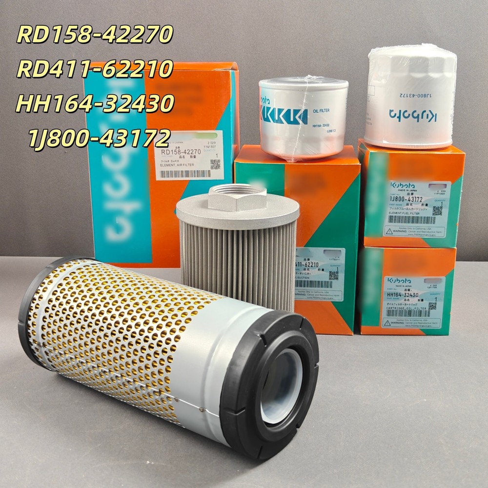 For Kubota KX040-4 Mini Excavator Maintenance Filter Kit RD411 62210 HH164-32430