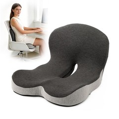 KEZPO Orthopedic Seat Cushion, L-Shaped Ergonomic Memory Foam Back & Black