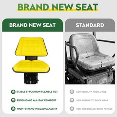 Yellow Universal Adjustable Tractor Suspension Seat Triback Yellow,