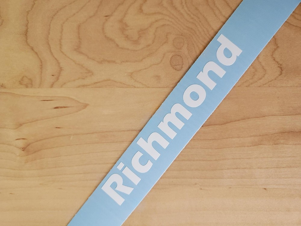 Richmond decals stickers vinyl (2) PAIR Gloss White 24″ FAST USA