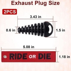 2 PSC Muffler Wash Plug, 0.6″-1.5″ Dirt Bike Exhaust Plug, Red+Black+White