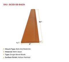 84″x6″x3/4″ Skid Steer Bucket Cutting Edge Blade 16Mn Steel Single Bevel