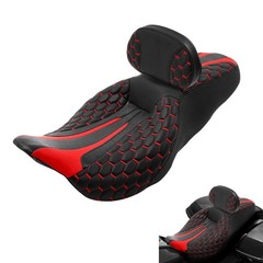 Red Hexagon Scorched Seat Backrest Pad 2014-2023 Touring Road King Street Glide