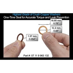 M12 Copper Oil Drain Plug Washer Gaskets – Made in Germany 12mm Crush Washer