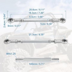 145mm Length 8mm Hole Diameter Adjustable Steering Tie Rod Ball Joint for 49cc E