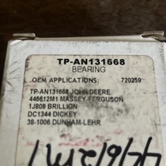 NOS Tisco TP-AN131668 Planter Row Unit Gauge Wheel Bearing Short Stem