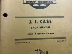 J.I. Case Model 1200 Traction King Shop Manual