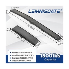 Aluminum Truck Ramps for ATV, UTV, Lawn Mower, Pickup Trucks – 1500LB Capacit…