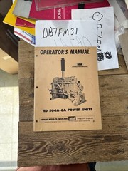 Minneapolis Moline 504A-6A Power Unit Operators Manual OEM Original