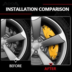 Yellow Black Logo Aluminum Brake Caliper Covers 2008-2017 Audi A5 Front Rear Kit