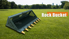 Landhonor 66/72/78in Rock Bucket Heavy Duty Skid Steer Bucket Quick Attach