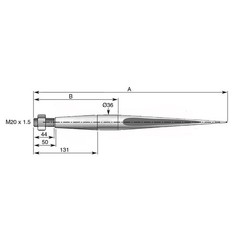 S.77002 Bale Spear – Straight. To fit as: KK221152 Fits Valpadana