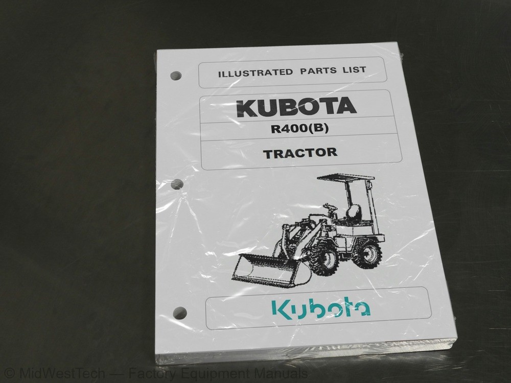 Kubota R400(B) Tractor Parts Manual Exploded View Diagram Book