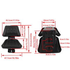 BLACK UNIVERSAL TRACTOR SUSPENSION SEAT FOR MASSEY FERGUSON 135 150 165 175 180