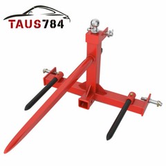 3 Point Hay Bale Spear Receiver Hitch Cat 1 Tractor W/ 1-7/8″ Gooseneck Ball US