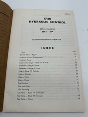 CAT CATERPILLAR 173B HYDRAULIC CONTROLS PARTS BOOK MANUAL S/N 28a1-up