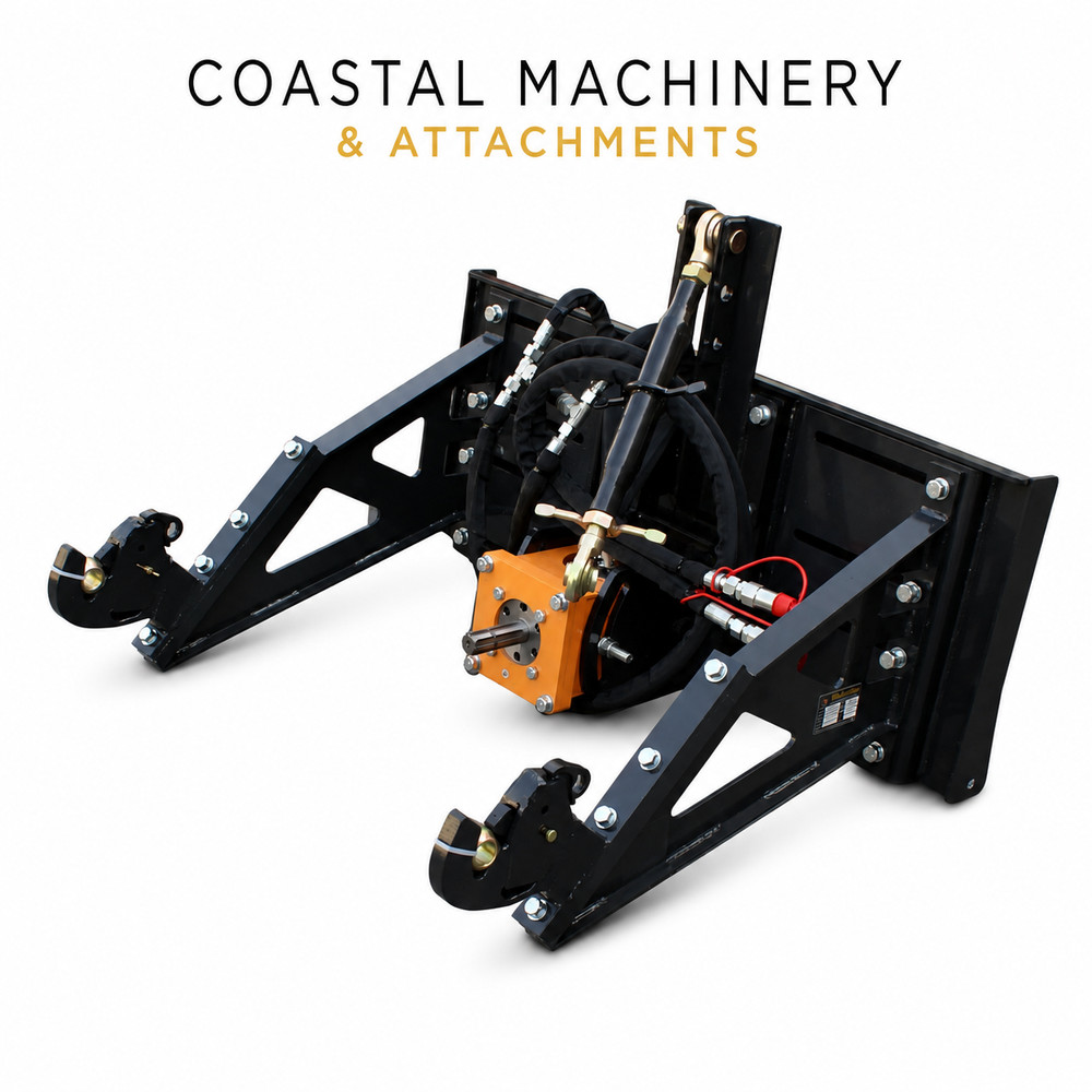 Wolverine 3-Point Hitch PTO Adapter Plate Hydraulic Skid Steer Attachment Bobcat