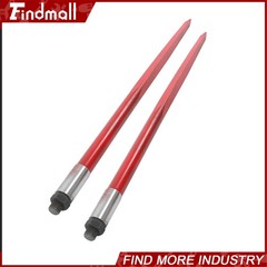2-Pack Red Hay Bale Spear 49″ 4500 lbs Capacity Spike Fork For Loaders Tractors