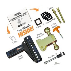 Adjustable Drawbar Trailer Hitch – 20,000 LBS, Fits 2 and 2-5/16 Inch Balls, …