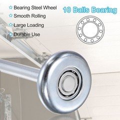 4pcs 1.8″ Zinc-Plated Steel Garage Door Rollers 3.7″ Long Stem Silver