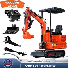 1Ton Mini Excavators B&S Engine 13.5HP Digger with 4 Attachment EPA Certified